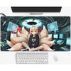 HYBXAXC Anime Fox Girl Gaming Mouse Pad Tech Cyberpunk Style NonSlip Rubber Desk Mat for PC Office Keyboard Mats Large  Gamer