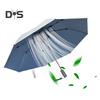 Folding Umbrella with Fan USB Rechargeable UV Sun Protection Tri-fold Umbrella Portable Waterproof Windproof Summer Outdoor Sun Rain Umbrella
