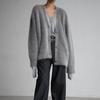 Feminino Outono Inverno Malha Grossa Cashmere Lã Chique Gola V Simples Trespassado Manga Longa Suéter Feminino Commute Jaqueta