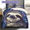 Black Sloth Pattern Bedding Home Decoration Birthday Gift (1 * Duvet Cover + 2 * Pillowcase, Without Core)