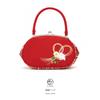 Clasp Bag Red Chrysanthemum Camellia Flower Mizuhiki Embroidery Qinghai Wave Crepe Crepe Retro Handbag Casual For Coming of Age For For Graduation For