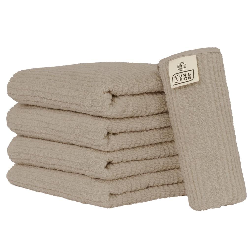 Towel Laboratory Face Hand Ribbed Fast JapanTechnology [Smooth Touch] #032 Towels, Beige, 5-Piece Set, Kitchen, Thin, Towels, Smooth, Weave,