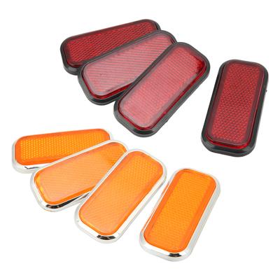 4pcs Universal Motorcycle Motorbike Rectangular Reflector Safety ABS Reflective Sticker for Car Accessories De Reflectores