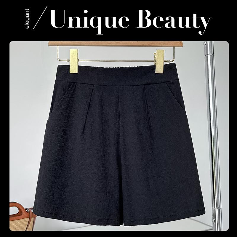 

YYFS женские модные повседневные однотонные спортивные шорты с высокой талией и принтом XXL чёрный