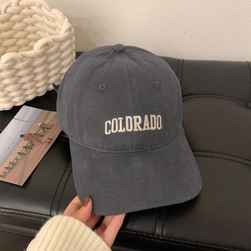 Autumn and Winter Retro Peaked Cap Women's Soft Top Hat Women's Washed Face Small Wide Brim Baseball Cap