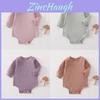 Baby Cotton Long Sleeve Footed Romper With Bone Free Jacquard Design For Newborns And Infants