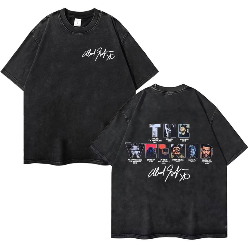 Camiseta Clásica Oversize Lavada Vintage XO de The Weeknd para Hombre y Mujer Camisetas de Manga Corta de Alta Calidad Camisetas Acogedoras para Adolescentes