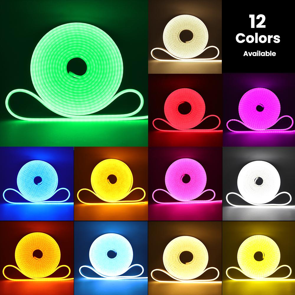 1M 5M Neon Strip 12V 2835 120Leds/M Flexible LED Strip Light Waterproof Outdoor Rope Light Blue/Warm/Pink/White/Red/Yellow/Green