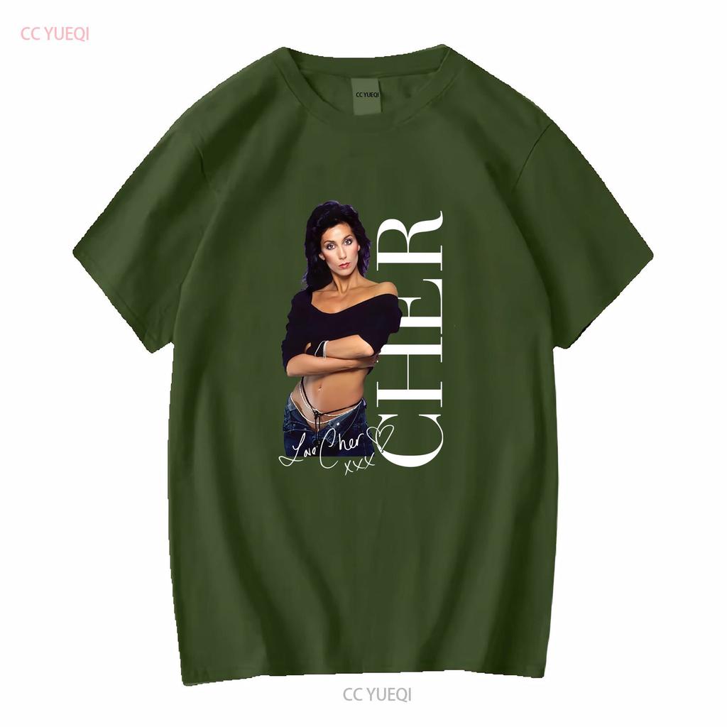 Cher Signature T Shirt For Fans Unisex All Size Long Or Short Sleeves Vintage Washed Designer Clothes Slightly Stretched Casual
