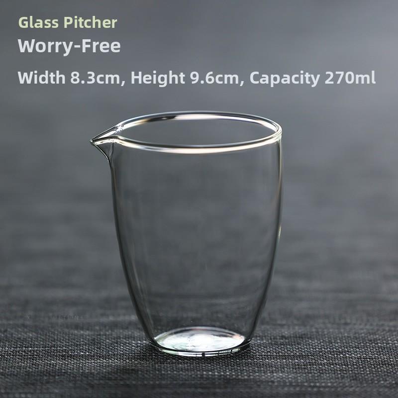 High Borosilicate Glass Tea Set Large Capacity Heat Resistant Home Use Teacup Fair Cup Medium Large Size Dining Utensils
