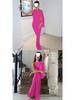 Women's Elegant One-Shoulder Summer Dress - Solid Color Draped Fashion