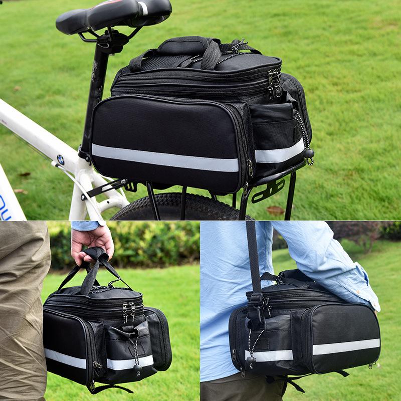 Bike Bicycle Seat Rear Bag Waterproof Pannier Rack Pack Shoulder Pouchs Cycling
