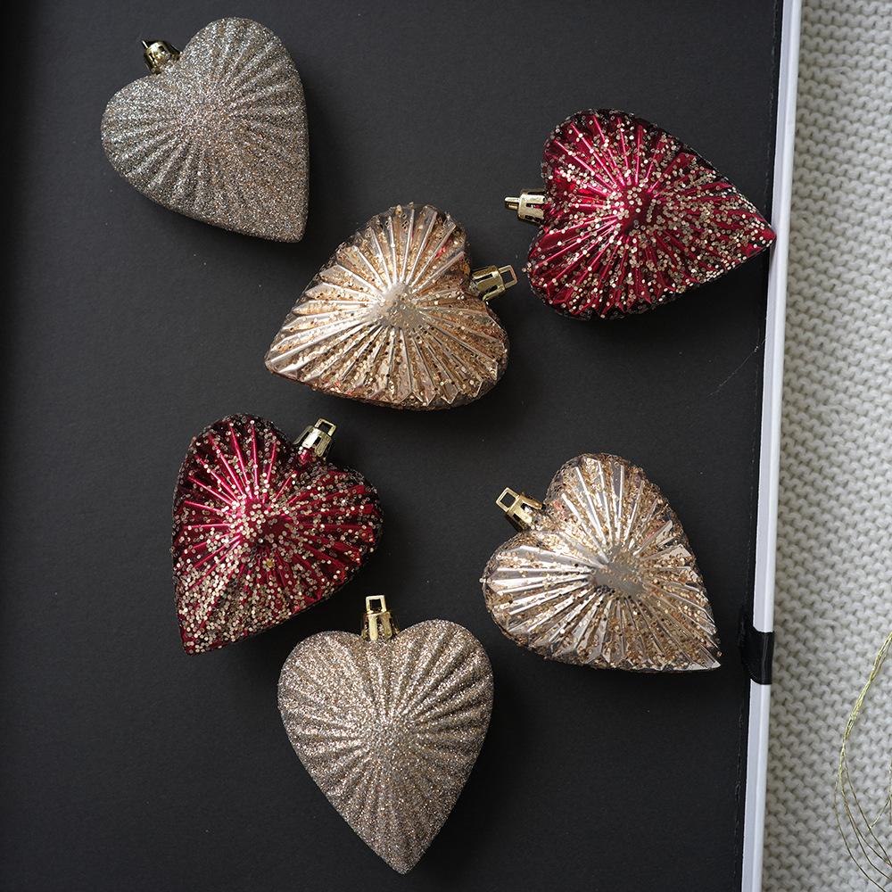 Christmas Tree Pendant, Cake Design, Heart-shaped Decoration, Handmade DIY Pendant, Holiday Decoration, Pendant, Plastic Ball Set