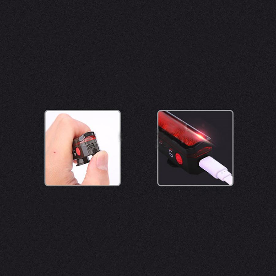 LED & Leser Bicycle Light IPX-5 Waterproof Rate USB Rechargeable Rear Tail Lamp
