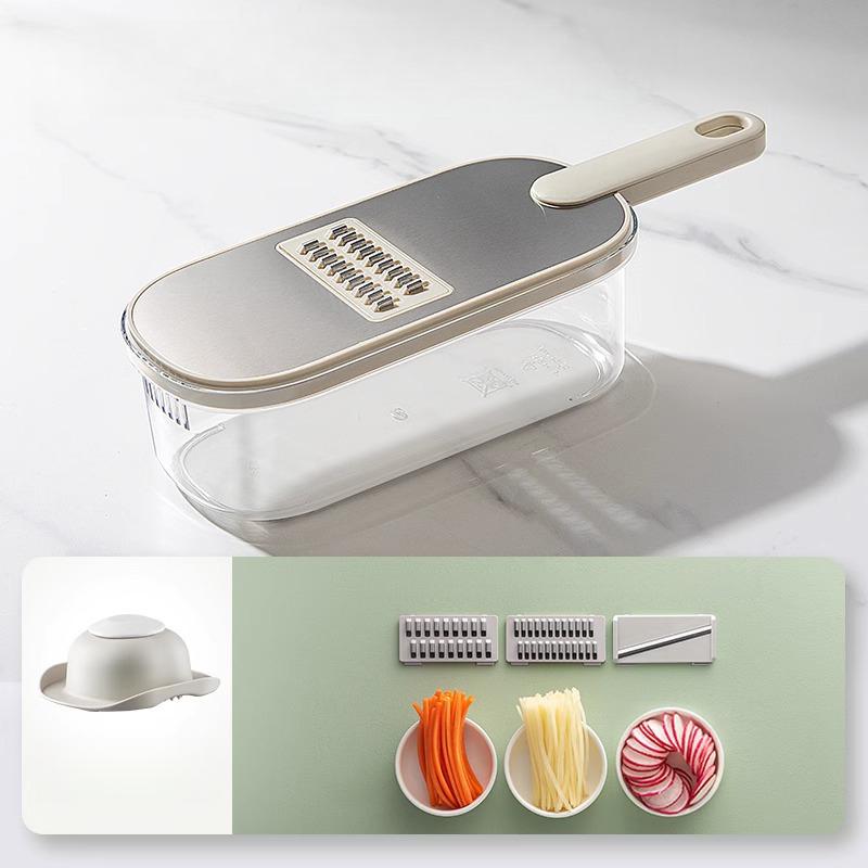 Multifunctional Vegetable Chopper Slicer Shredder Grater, Kitchen Potato Carrot Cucumber Cutter with Hand Guard