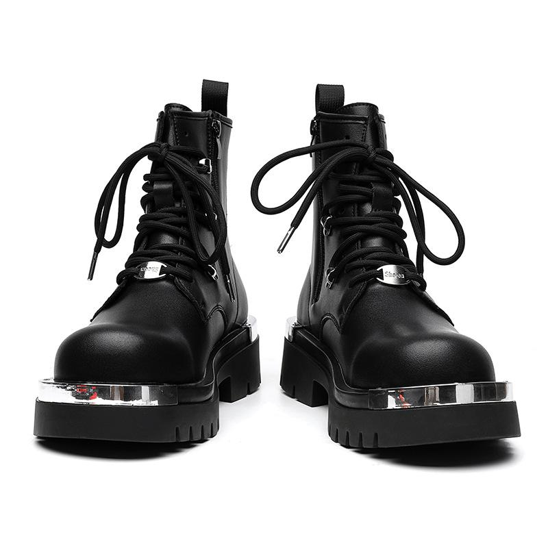 2025 erhöhend Martin Stiefel Herren Trend High-Top Herbst und Winter Retro Britischer Wind Lokomotiv-Tooling-Stiefel 70055-R