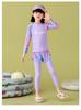 Girls' Two-Piece Long-Sleeve Swimsuit with Sun Protection