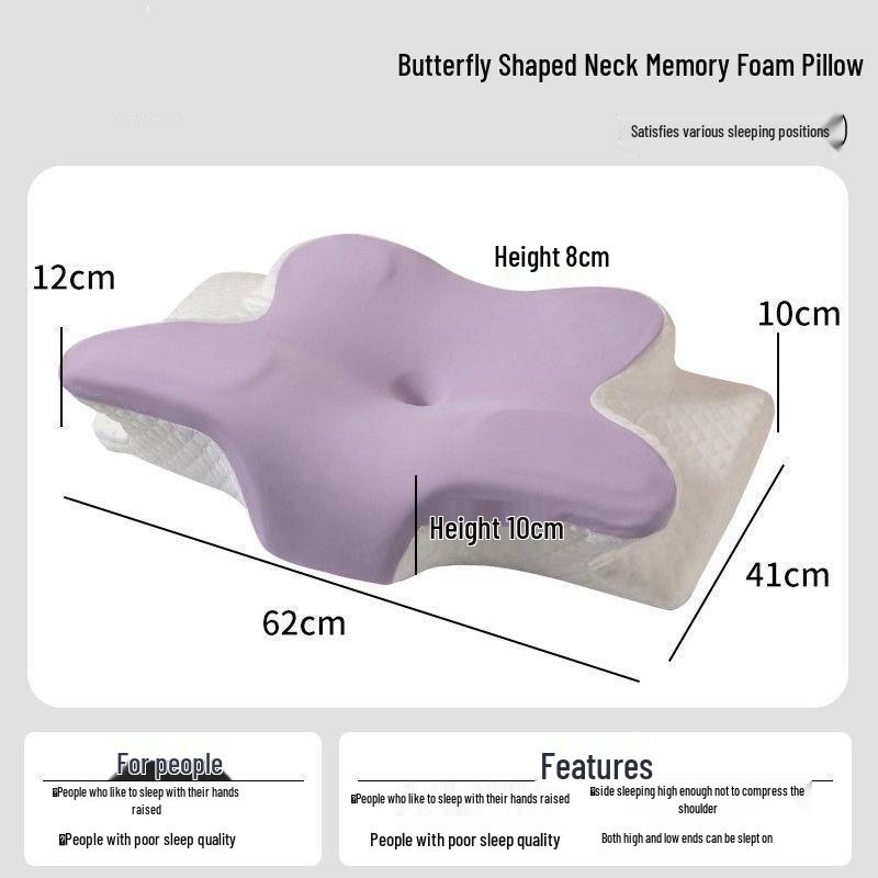 Ergonomic Memory Foam Butterfly Cervical Pillow for Side Sleepers