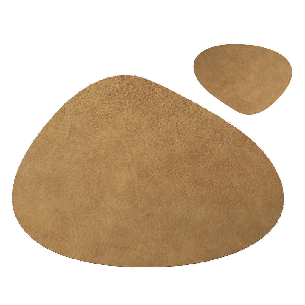 1/4/6Sets Irregular Faux Leather Placemats and Coaster Set Wrinkle Free Kitchen Dining Luxury Gift Nordic Cowhide Table Mats