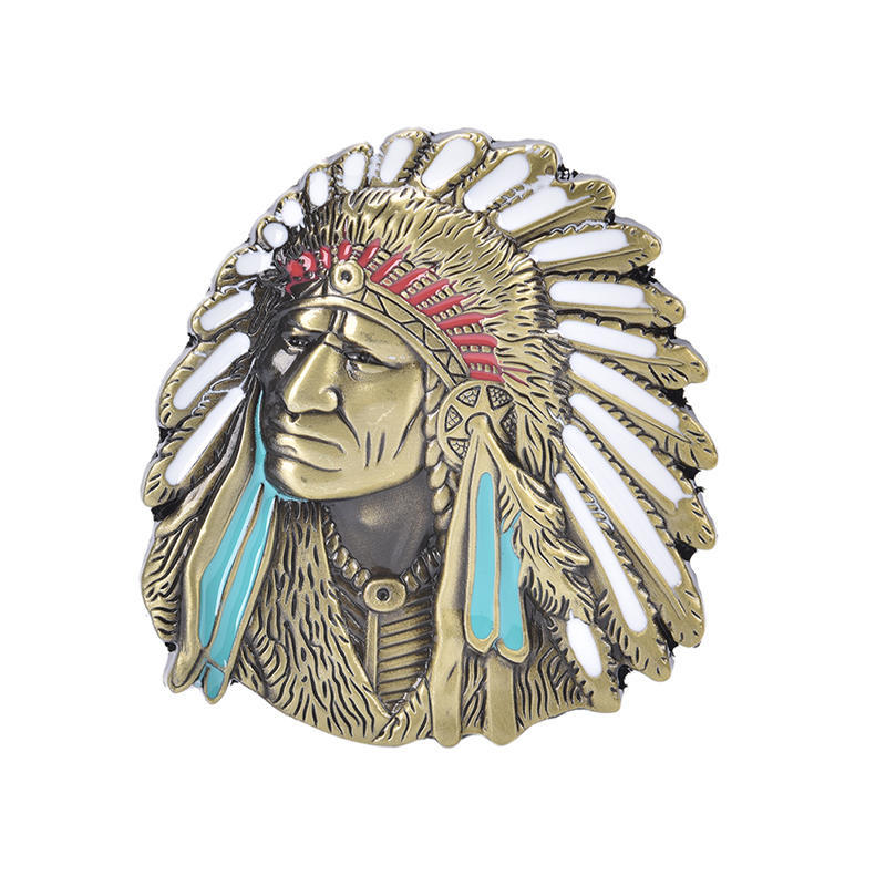Indian Head Chief Retro Vintage Novelty Men 'S Metal Belt Buckle Xmas Gift