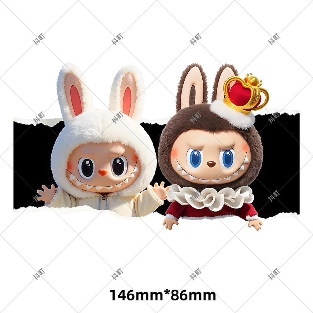 Labubu Cute Plush Doll Refrigerator Magnet - 3D Personality, Strong Magnetic, Waterproof Door Decoration Sticker.