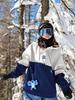 Ice Degree Unisex Color Block Wasserdichte Skijacke mit Kapuze und Plüschfutter für Outdoor Single/Double Boarding