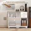 Buffet Sideboard Storage Cabinet With 2 Drawers 3 Doors And Adjustable Shelf 100 X 40 X 78 Cm White And Natural Wood