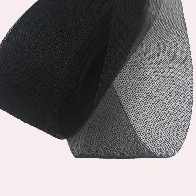Black & White Elastic Stretch Mesh Ribbon (6-10cm) for Wedding Dresses, Dance Skirts, Support, and Horsehair Fishbone Net Clothing Accessories.