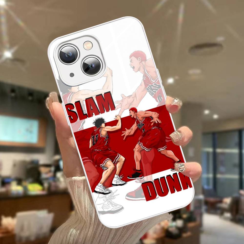 Japanese S-SLAM D-DUNK For IPhone 14 13 12 Mini 11 Pro XS Max X XR 14 Plus Tempered Glass Cover