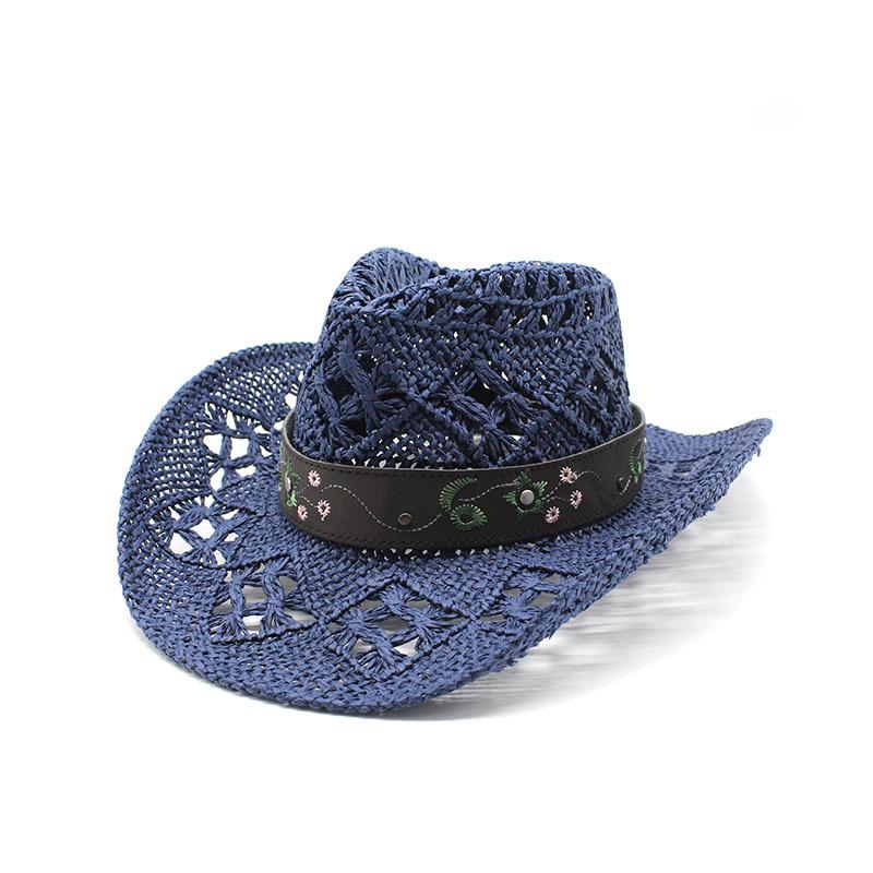 Western Denim Style, Hollow Hand-Woven Denim Hat, Men'S And Women'S Straw Hats, Export
