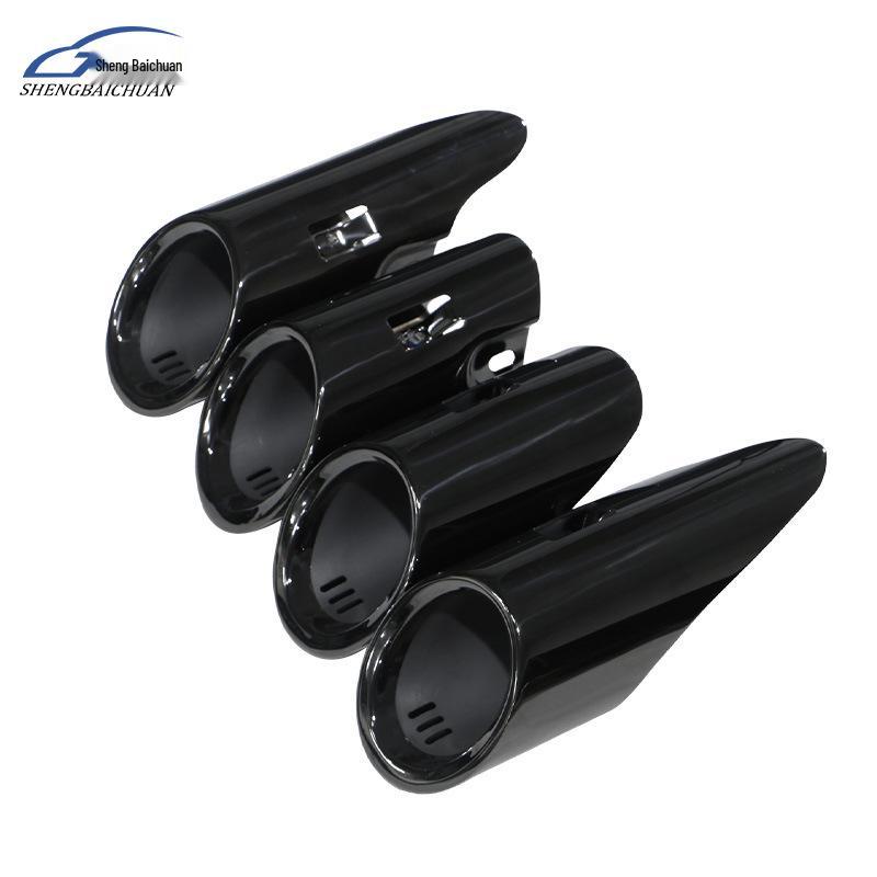 Black Titanium Quad Exhaust Tip for 19-23 Porsche Macan