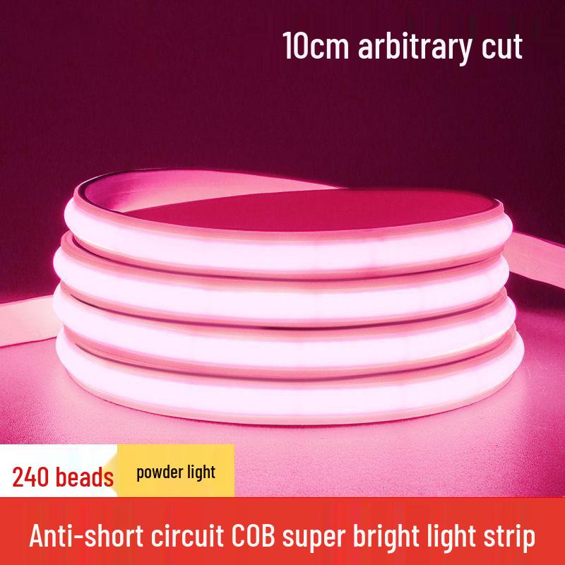 Outdoor Waterproof LED Strip Light, 220V COB, Self-Adhesive, Super Bright White, Suitable for Living Room and Ceiling.