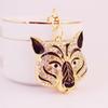 Men's Rhinestone Tiger & Leopard Head Keychain Animal Pendant Bag Charm 1359