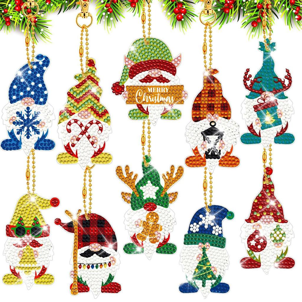 New Diy Diamond Painting Keychain Handmade Acrylic Pendant Jewelry Christmas Single-Sided Diamond Decoration Diamond Painting