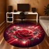 1PC Rose Heart Sparkle Round Chair Mat Area Rug - Non-Slip, Floor Mat for Office, Bedroom, Home Decor Christmas Gift C0528027