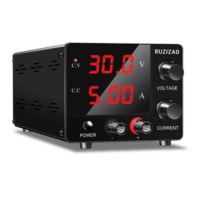 RUZIZAO Stabilized Power Supply, Variable DC Regulated Power Supply, 0-30V, 0-5A, Encoder Fine Adjustment, Switching Power Supply, 3-Digit Voltage and