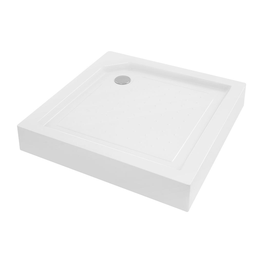 Large 33x33 Inch Square Shower Base Tray, 573 lbs Load Capacity, Non-Slip Bathroom Floor Pan, White Waterproof Shower Receptor