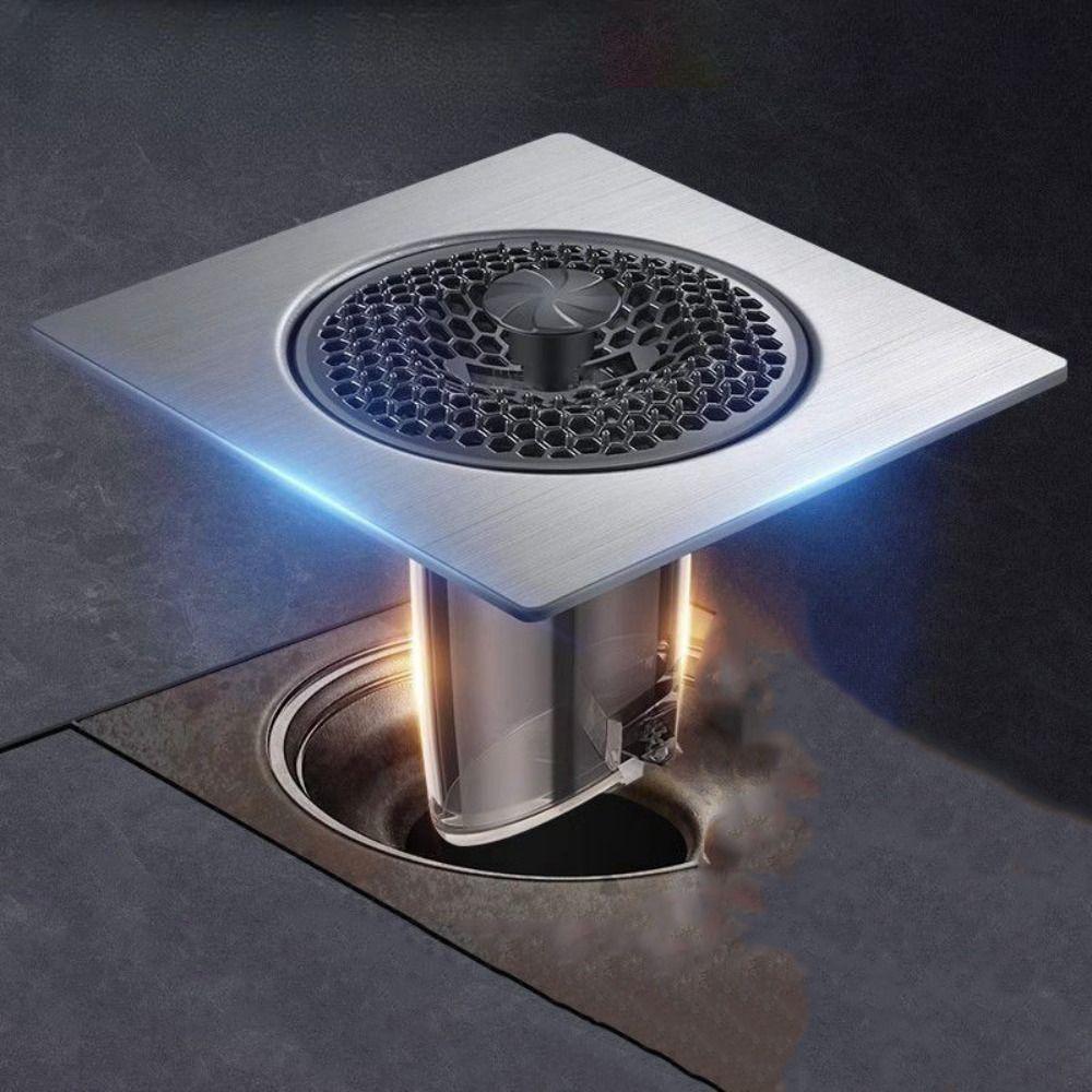 Removable Stainless Steel Floor Drain Fast Drainage Backflow Preventer Valve  Hair Strainer