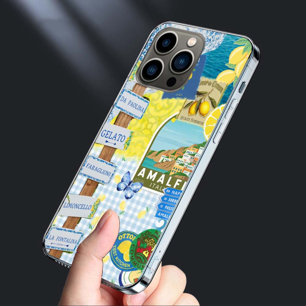 Zitronen Handyhülle Für Iphone 16E 15 Pro 14 Plus 17E 16 17 Pro Max Air 11 12 13 Mini Stoßfest Capa Niedliche Hülle TPU Klar