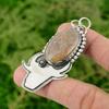 Daughters Day Deal 925 Silver Oval Natural Polka Dot Agate Bezel Pendant Jewelry