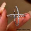 Huitan Simple Cross Design Ring for Women Stylish Daily Party CopperColor Accessories with Shiny CZ Low-Key Lady Finger Jewelry