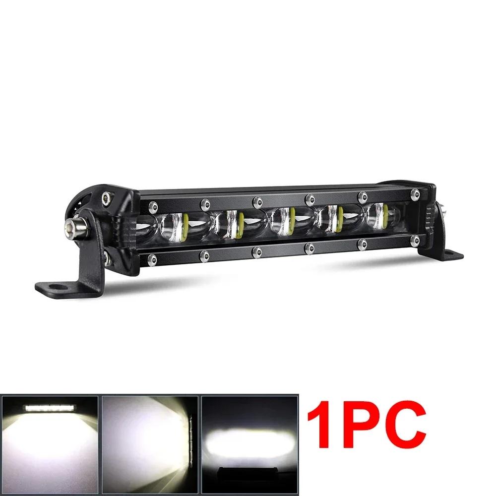

Led Light Bar 7 Inch Single Row Led Work Light Driving Spot Beam 6D Slim Off Road Fog Lamp 12V for Truck 4X4 Suv Atv Boat