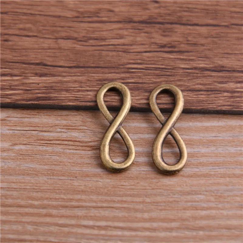 Infinity Connector Charm for DIY Braided Bracelets, 23*8mm Zinc Alloy, 3 Colors