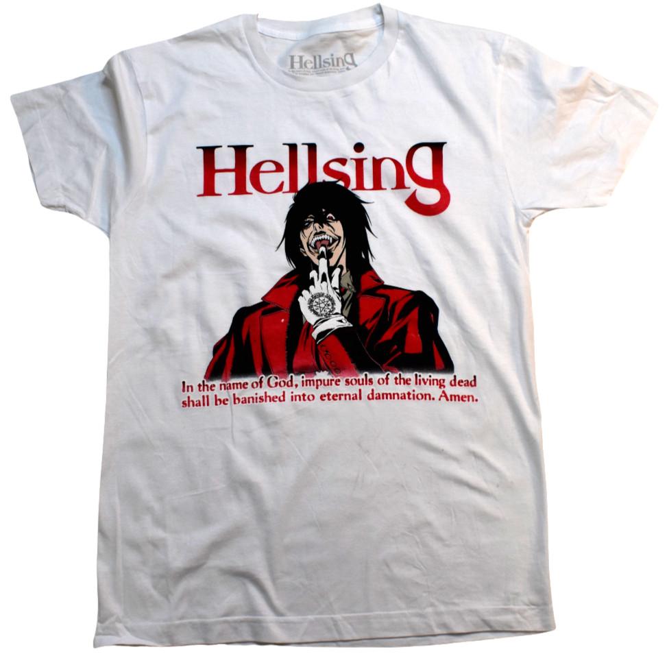 

Hellsing Mens Alucard Quote Anime White Shirt New S XL