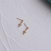 925 Sterling Silver Cross Earrings For Women 14k Gold Plating Zircon Exorcism Small Exquisite Wedding Jewelry Friendship Gift