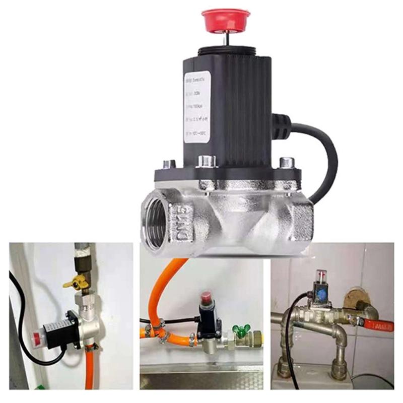 Natural Gas Leakage Sensor LPG Methane Leak Alarm Detector with Solenoid for Valve DN15 DN20 Auto Shut Off Gas Cylinder