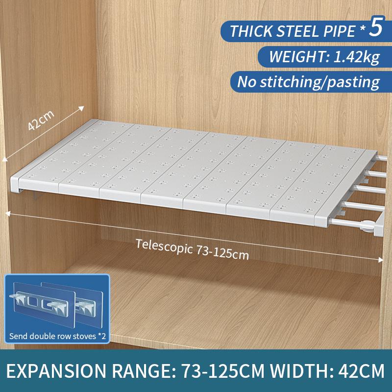 Retractable Wardrobe Shelf Divider and Organizer