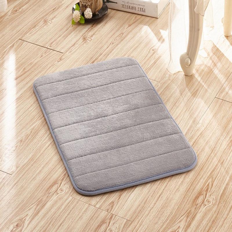 Tapis de bain en mousse à mémoire de forme luxueusement doux avec velours corail et fond antidérapant