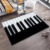 Tappeto con Motivo Tastiera di Pianoforte per Decorazione Soggiorno, Bianco e Nero Adatto all'uso come antiscivolo per divani di soggiorno e camera da letto