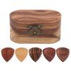 Wooden Guitar Pick Holder Set Mini Wooden Jewelry Organizers Wooden Guitar Plectrums for Electric Acoustic Bass Ukulele